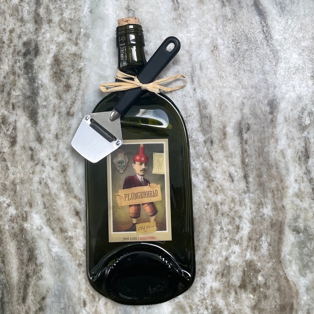 Wine Bottle Cheese Charcuterie Board with Slicer